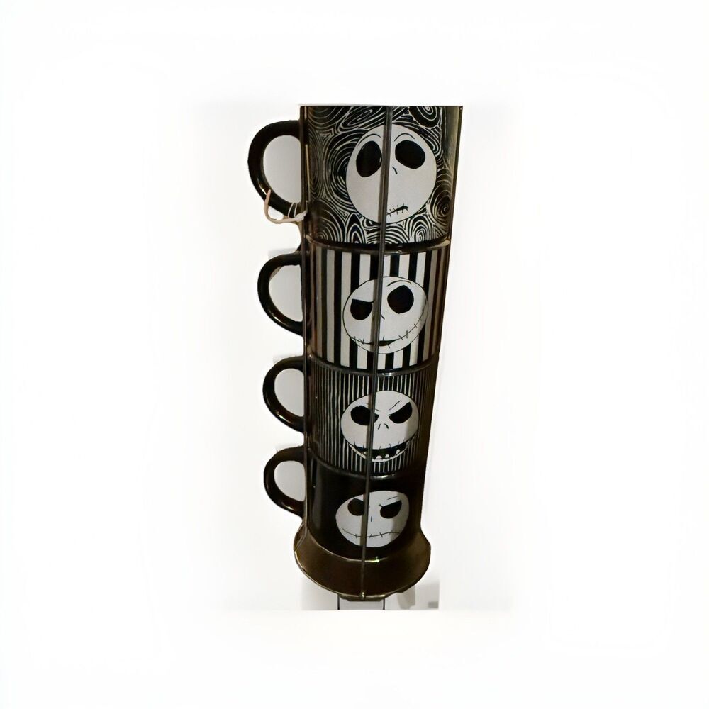 Nightmare Before Christmas Ceramic 10 Oz Jack Skellington Mugs Set Of 4 New